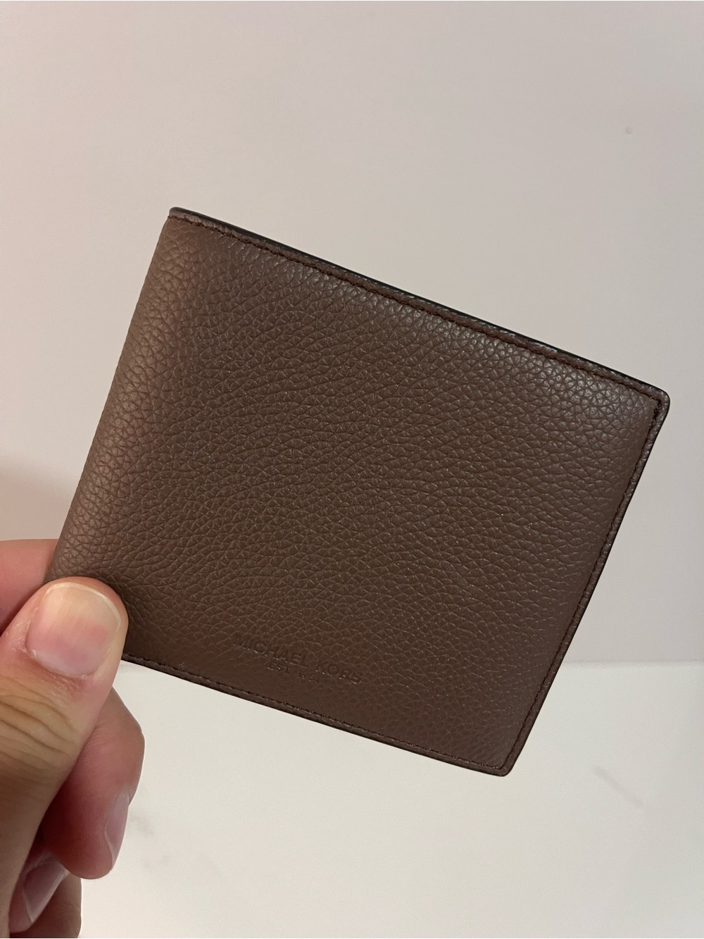 Michael Kors Brown Pebbled Leather Bi-Fold Wallet